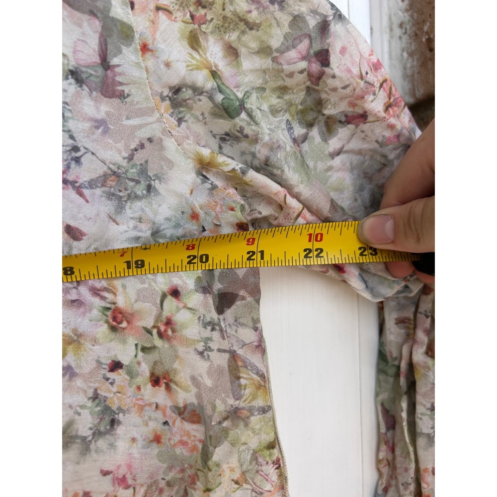 3J Workshop Johnny Was Floral Cotton Silk Lace Trim Button Down Shirt Large - Picture 11 of 14